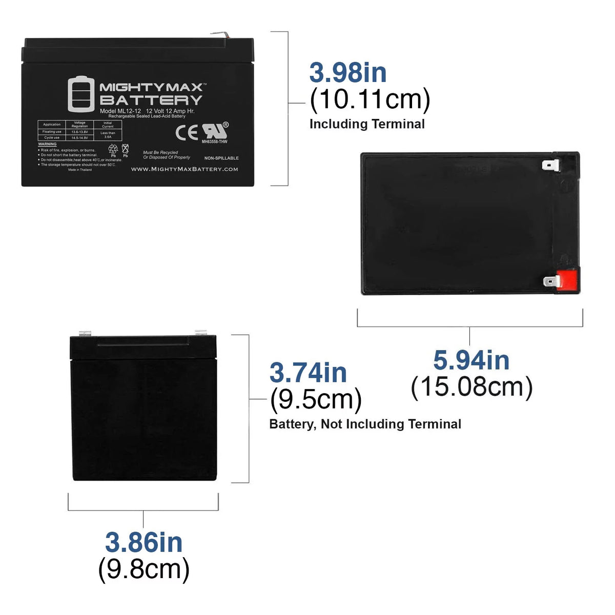 12V 12Ah Sealed Lead Acid Rechargeable Battery V89770