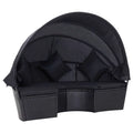 Patio Bed with Canopy Poly Rattan Black V38793