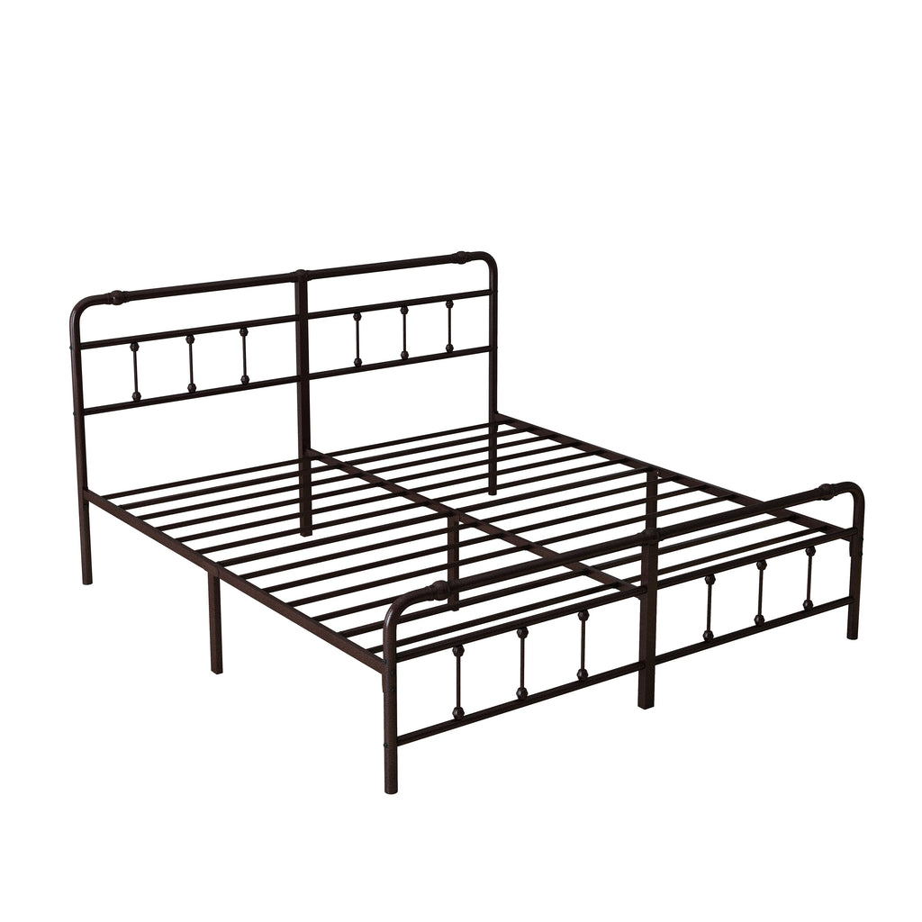 King Size Metal Platform Bed Frame with Headboard/Footboard N16071