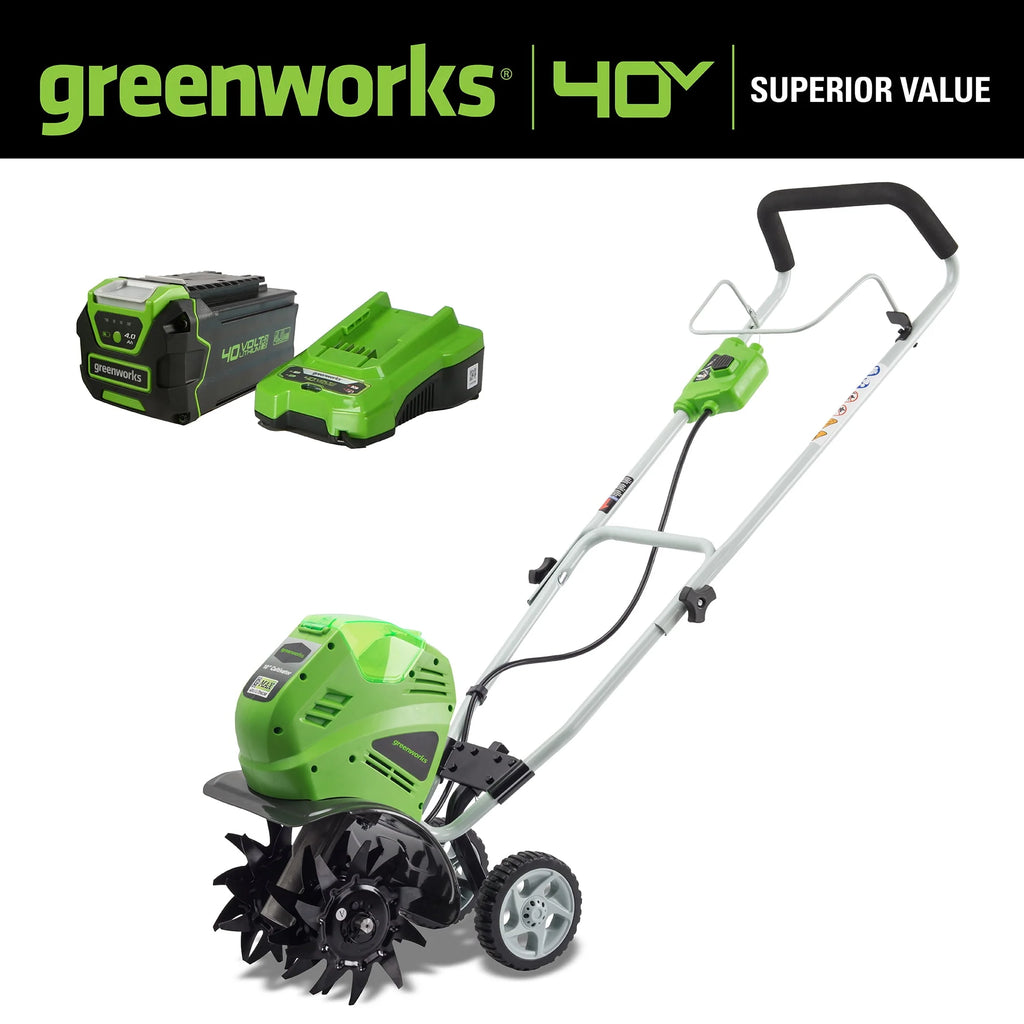 40V 10-inch Cordless Cultivator/Tiller with Battery and Charger B1661