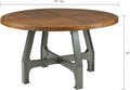 Solid Wood Metal Base Round Dining Table Y203