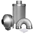 6 inch 442 CFM Inline Fan with Carbon Filter and Ducting Combo N867792