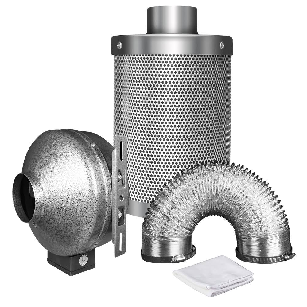 6 inch 442 CFM Inline Fan with Carbon Filter and Ducting Combo N867792