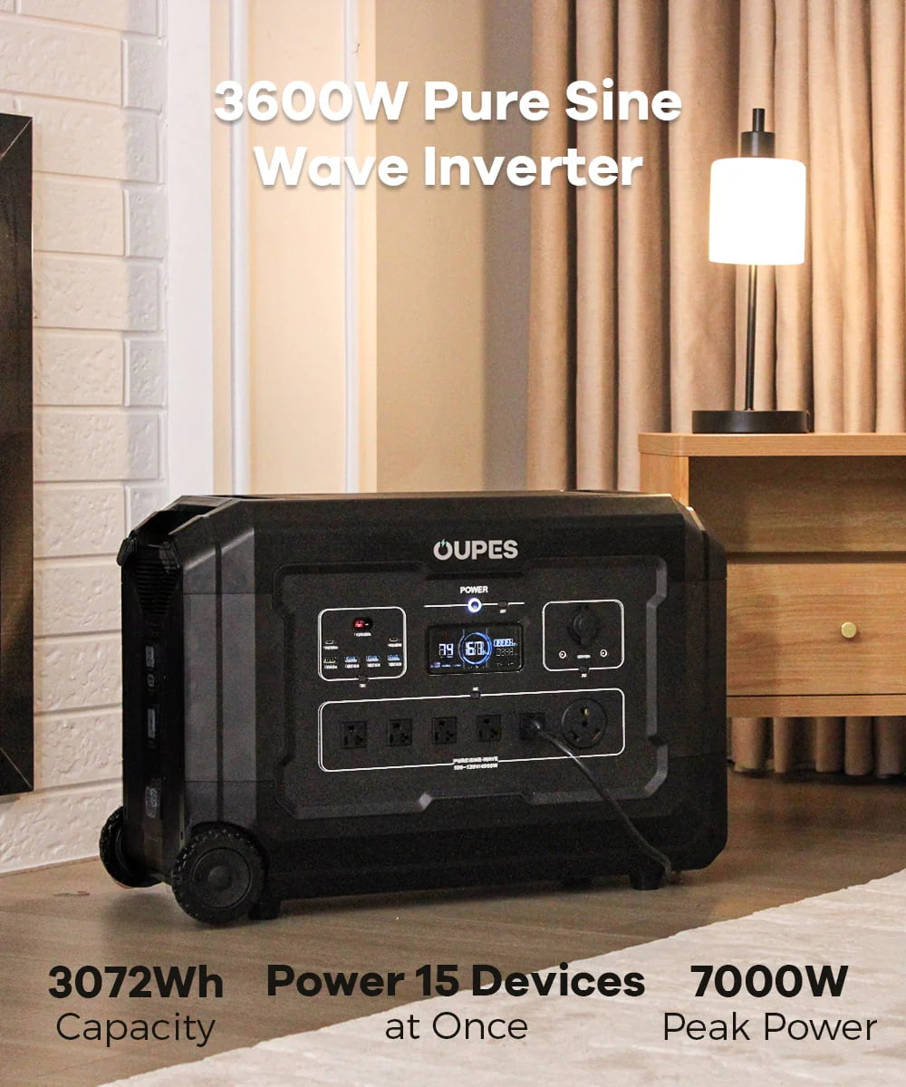 3600W 3072Wh Portable Power Station with 6x240W Solar Panels U391