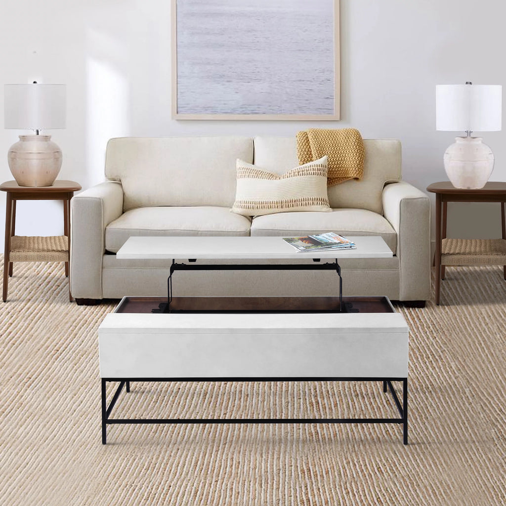 45 Inch Rectangular Mango Wood Lift Top Coffee Table C538