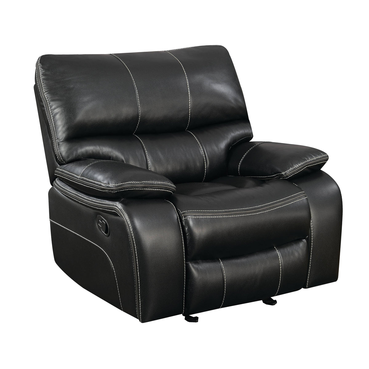 Black Leatherette Glider Recliner Q308
