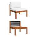 Acacia Wood Patio Sofa with Cushions H474