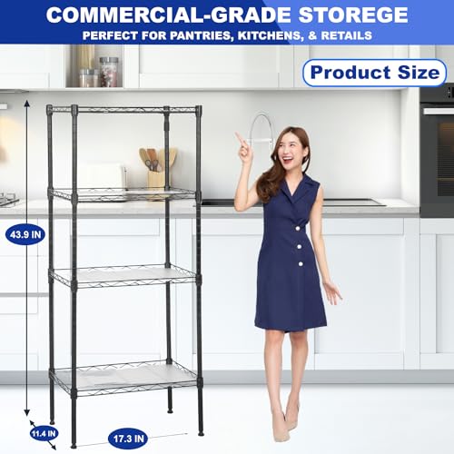 3 Tier Adjustable Metal Storage Shelf 450 lbs Capacity NSF Certified Black F4843