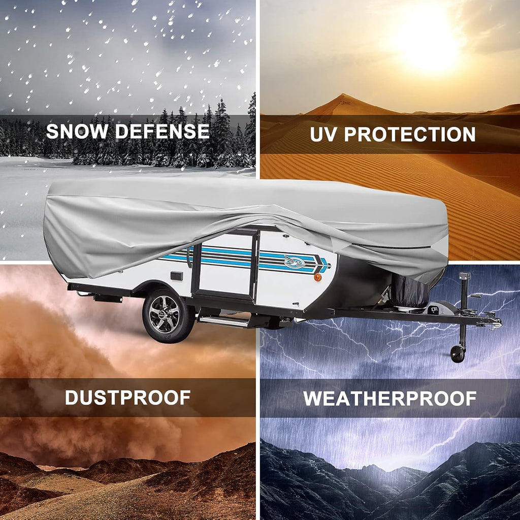 520D Oxford Pop-Up Camper Cover Fits 16'-18' Waterproof UV-Proof L1420