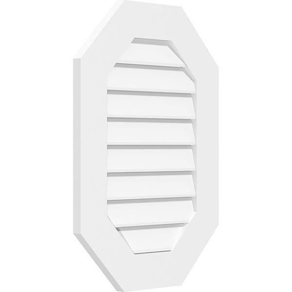 Vertical Elongated Octagon Surface Mount PVC Gable Vent U2241