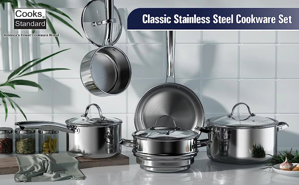 Stainless Steel 12-Inch Wok Stir Fry Pan with Glass Lid I917590