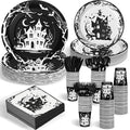 500 Pcs Halloween Party Supplies Plates Cups Napkins and Cutlery Set F848
