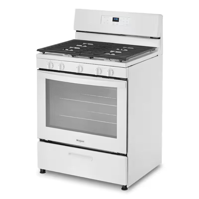 5-Burner Freestanding Gas Range in White T4562