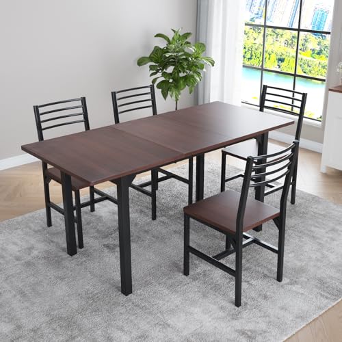 Extendable 5-Piece Dining Table Set with 4 Chairs Q801894