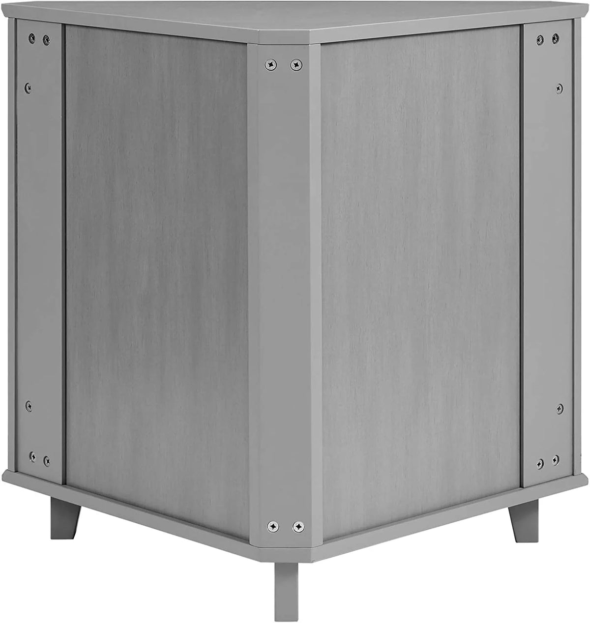 2 Door Corner Accent Table 32 Inch Grey N988