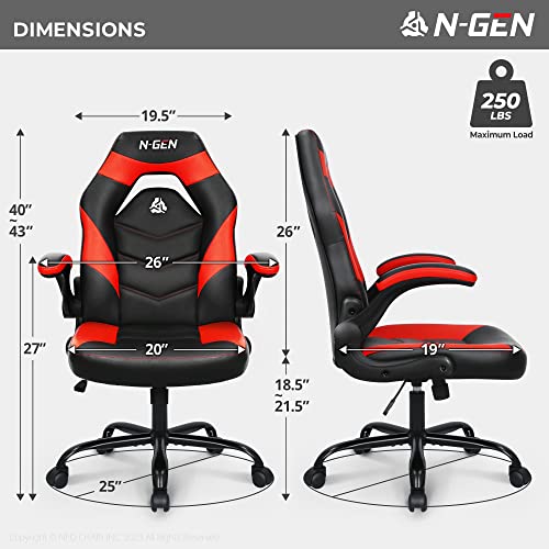 Black Ergonomic PU Leather Gaming Chair with Lumbar Support J378