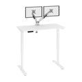 White Electric Standing Desk with Monitor Arms B612620
