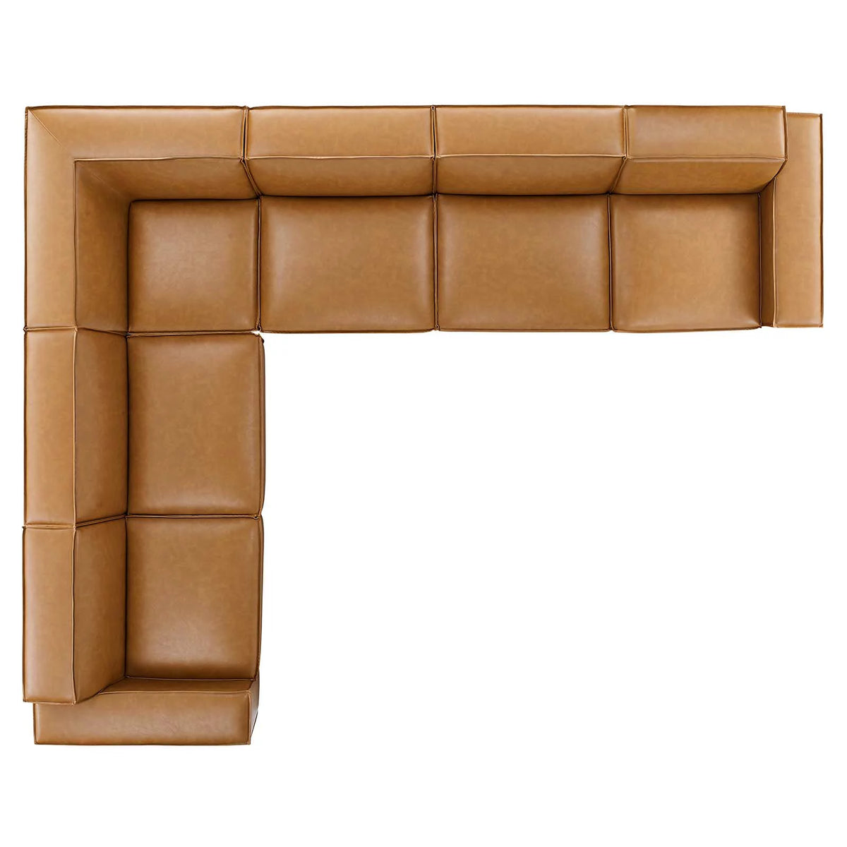Tan 6-Piece Vegan Leather Sectional Sofa C78729