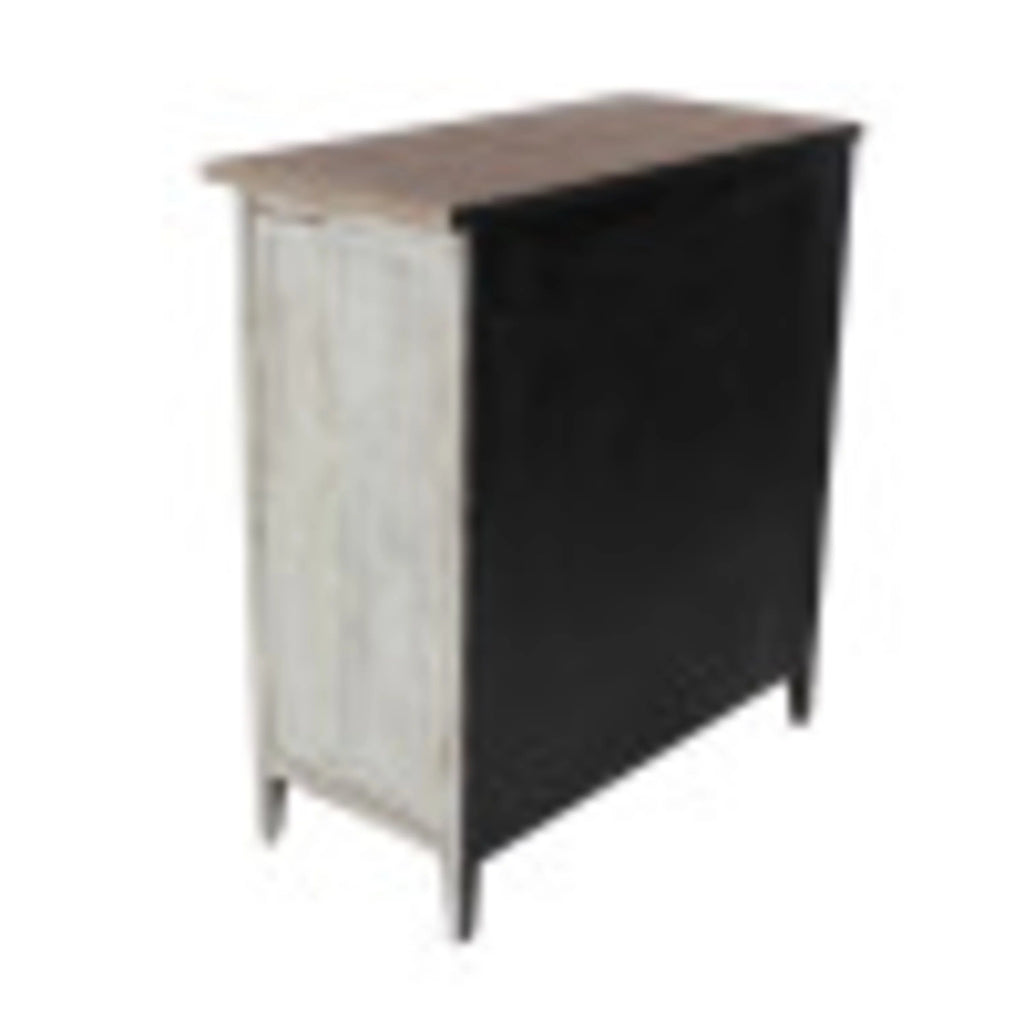 Light Brown Wood 1 Shelf 2 Door Geometric Cabinet R68220