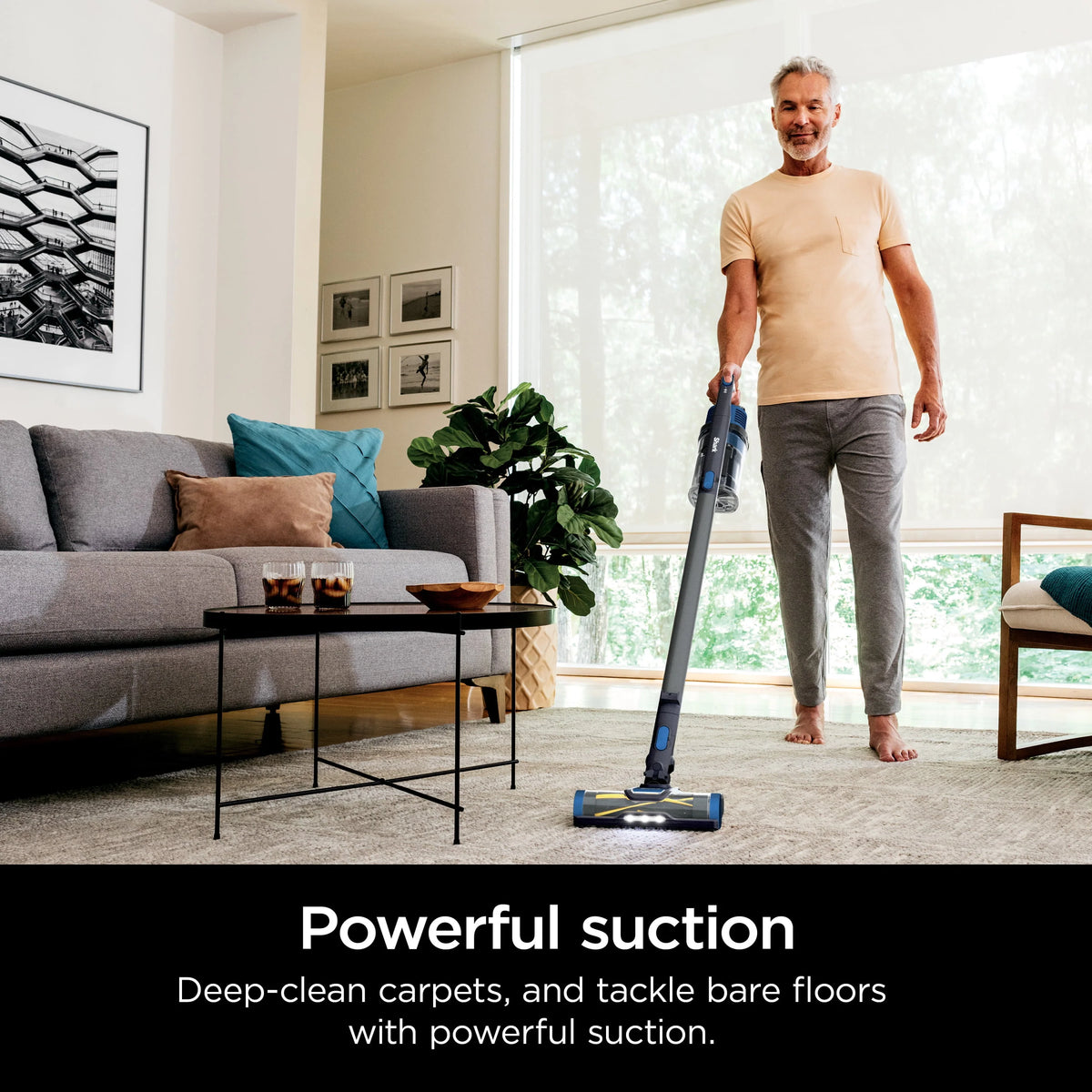 Cordless Stick Vacuum with Powerfins Brushroll E44857