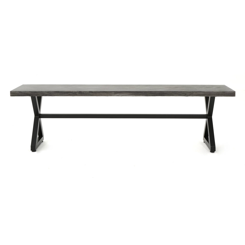 Aluminum Dining Bench with Steel Frame G557