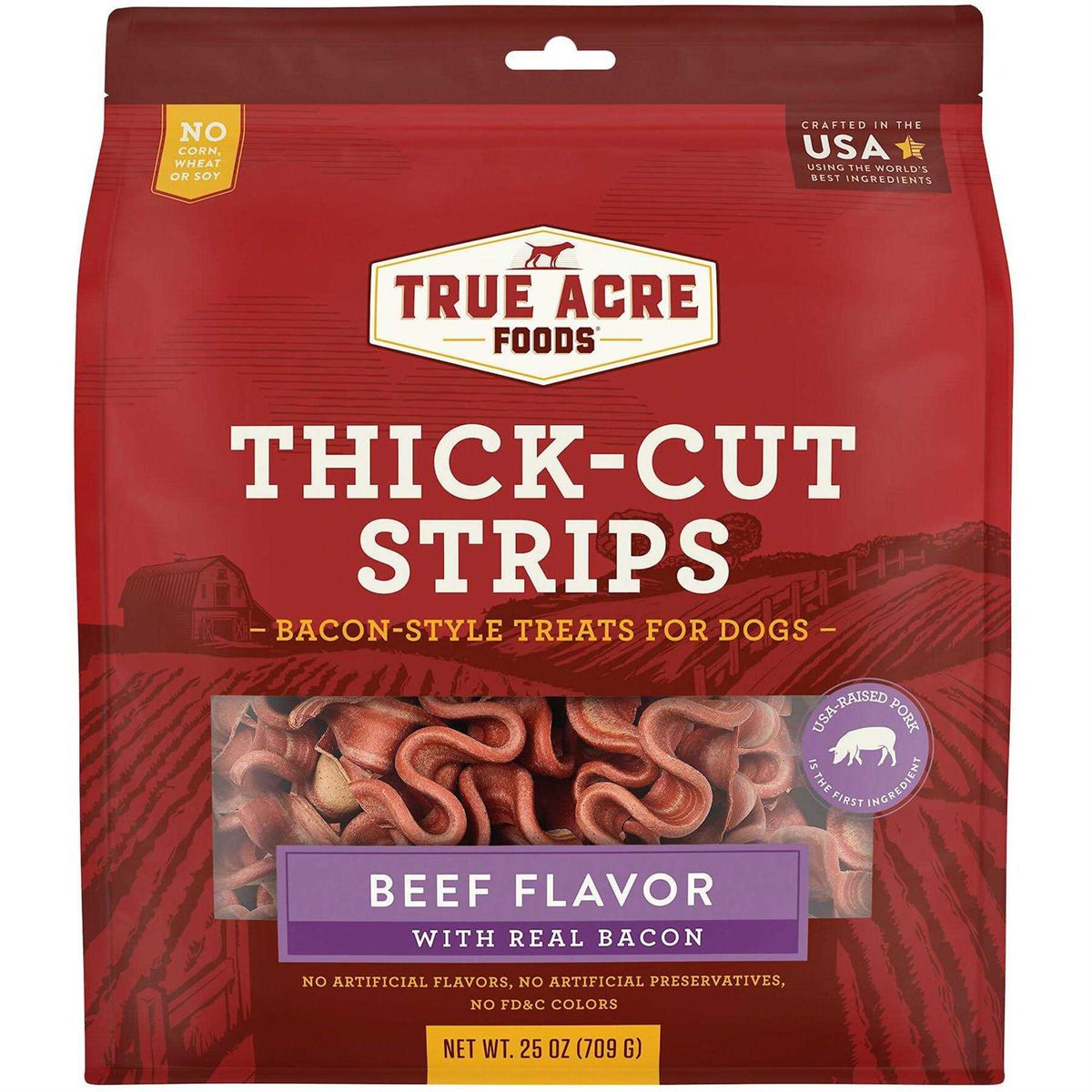 Thick Cut Strips with Real Bacon Dog Treats C70702