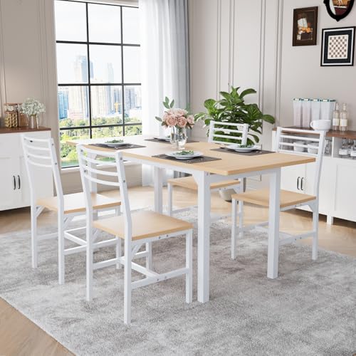 Extendable 5-Piece Dining Table Set with 4 Chairs Q801894
