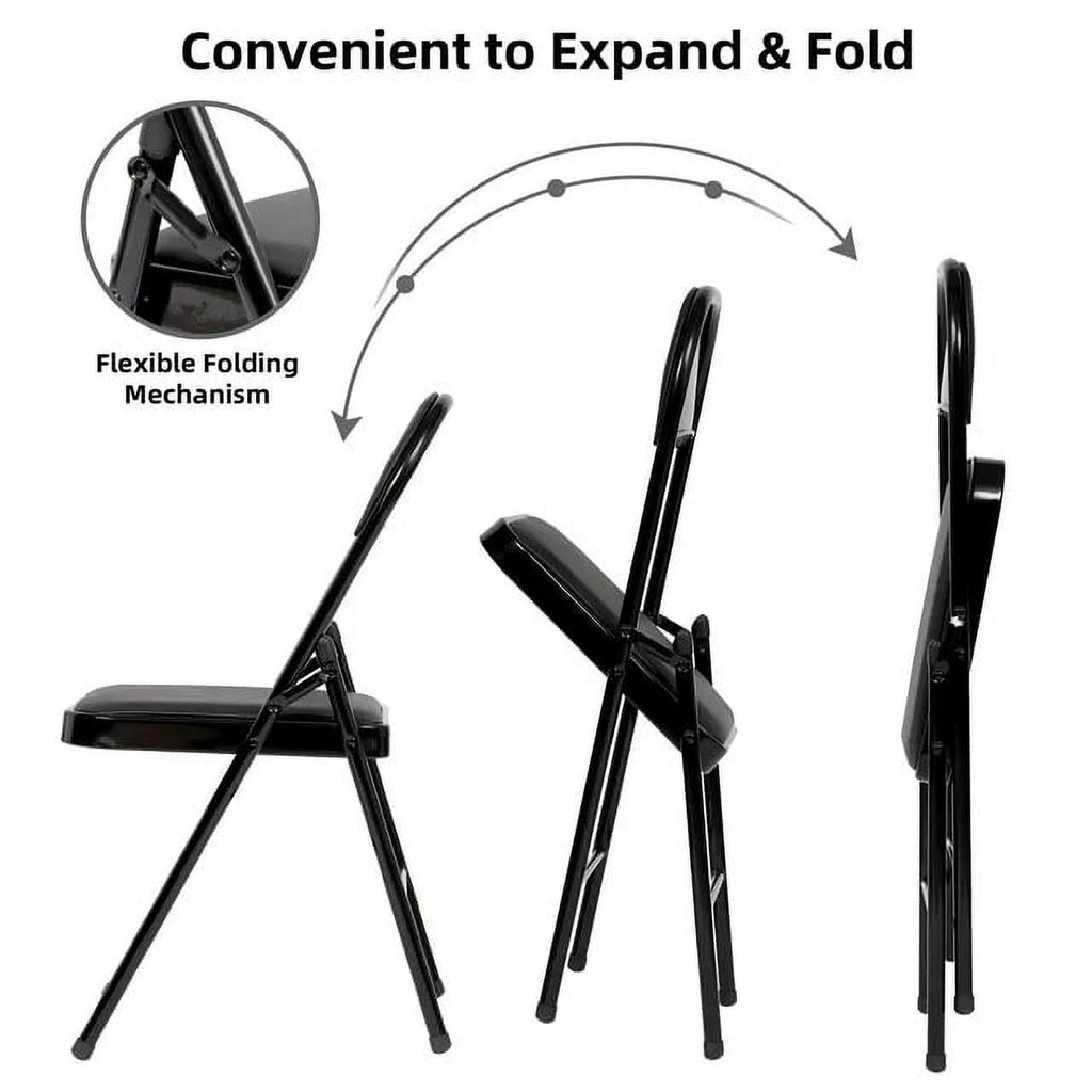 Black Vinyl Folding Chair 6 Pack D246187