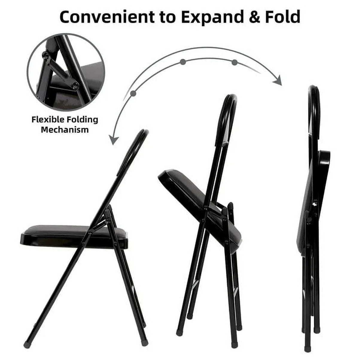 Black Vinyl Folding Chair 6 Pack D246187