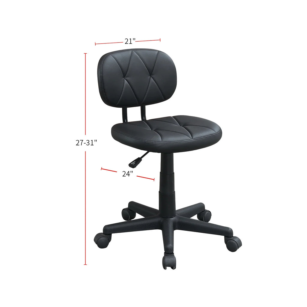 Black PU Leather Low-Back Office Chair K3433