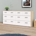 Oak Structure White 8 Drawer Double Dresser Q76413