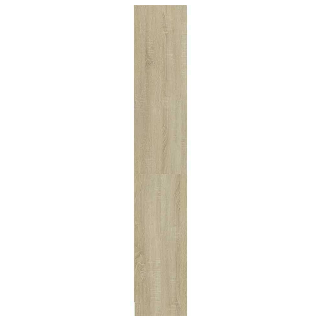 White and Sonoma Oak 4-Tier Book Cabinet T732