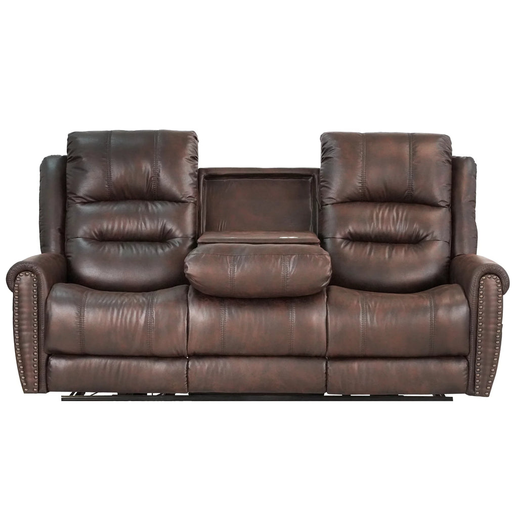 Brown Power Reclining Sofa with Power Headrest Q89192