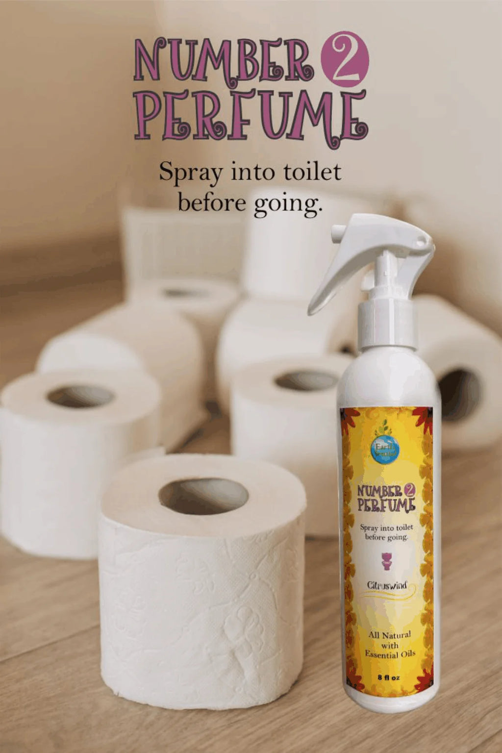 Citrus Wind Scent Toilet Spray 8 oz T565