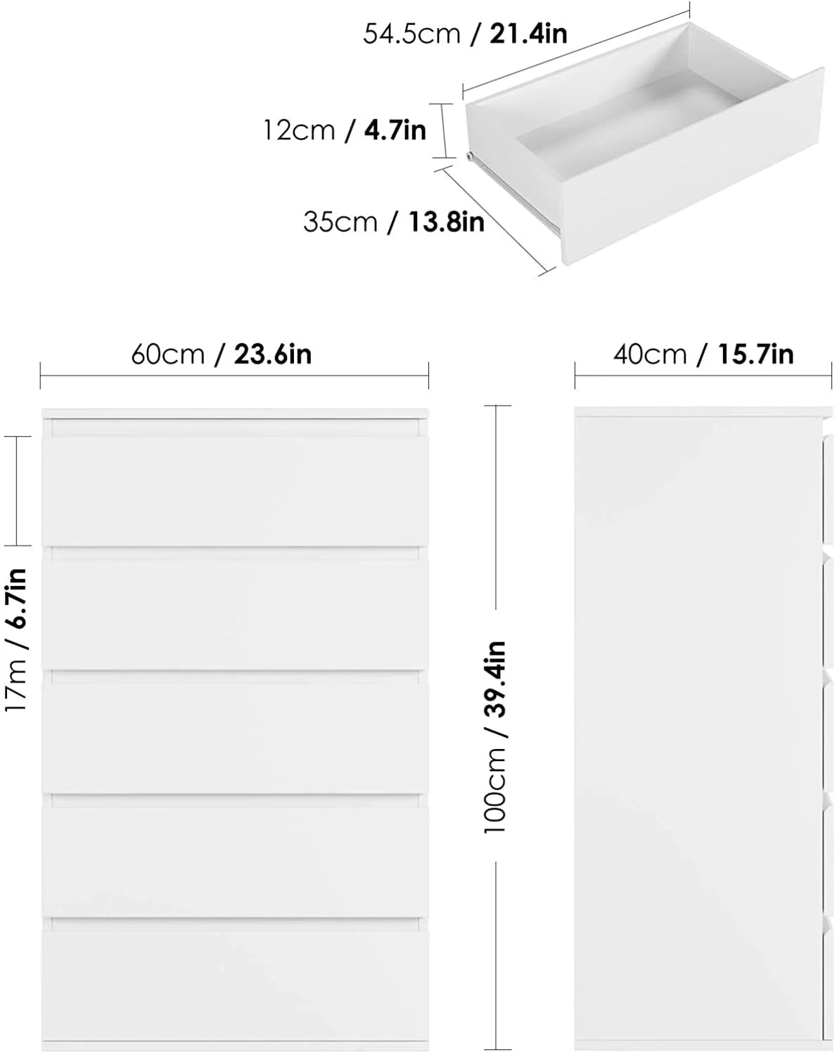 White 4 Drawer Wood Dresser F7033