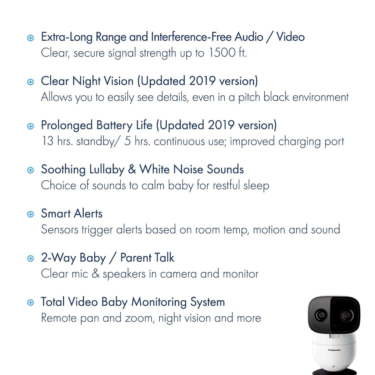 Baby Monitor with Camera and Audio, 3.5” Color Video, 2-Way Talk J325