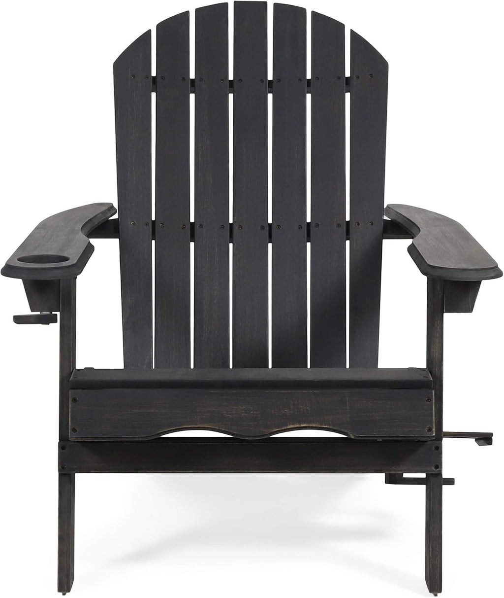 Gray Acacia Wood Folding Adirondack Chair K92791