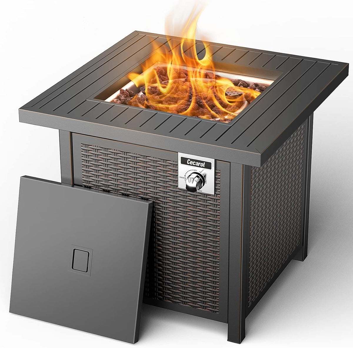 Propane Fire Pit Table with Lid 28 Auto-Ignition 50000 BTU W5546