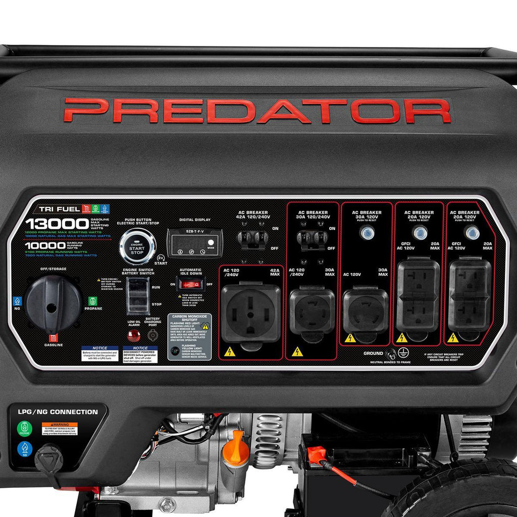 13,000 Watt Tri-Fuel Portable Generator with Remote Start Z381