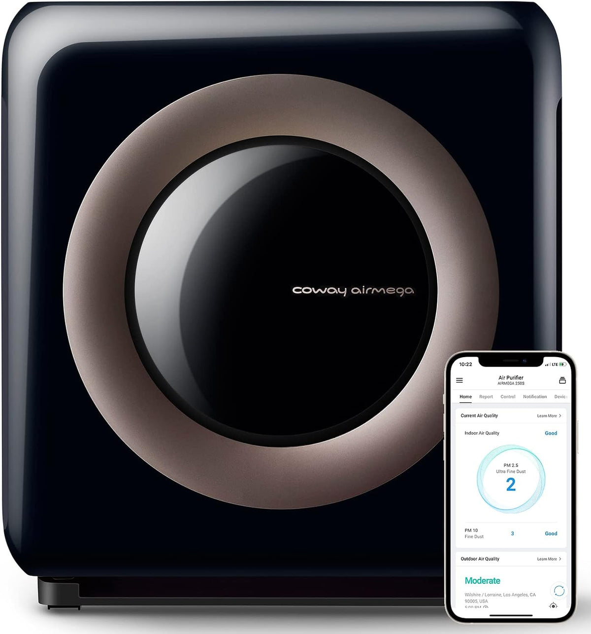 White True HEPA Air Purifier with Air Quality Monitoring N233
