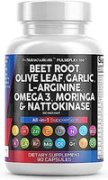 Beet Root Olive Leaf Nattokinase Garlic L-Arginine Omega 3 Red Yeast Rice Supplement O6418