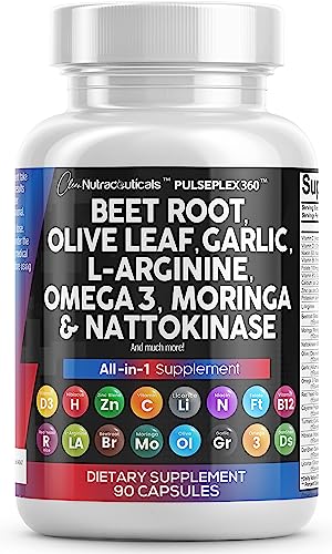 Beet Root Olive Leaf Nattokinase Garlic L-Arginine Omega 3 Red Yeast Rice Supplement O6418