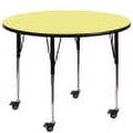 Yellow Round Adjustable Activity Table D5545