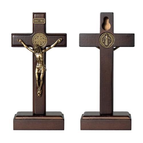 Wooden Crucifix Cross with Detachable Stand 10 Inch C966154