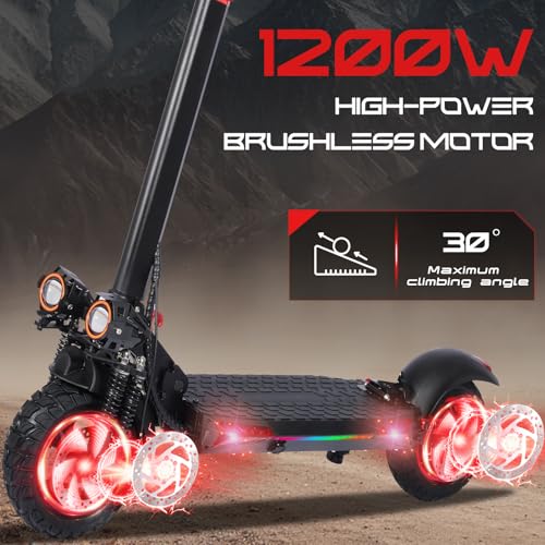 1200W Motor 37 Mile Range 34MPH Electric Scooter with Seat T7719