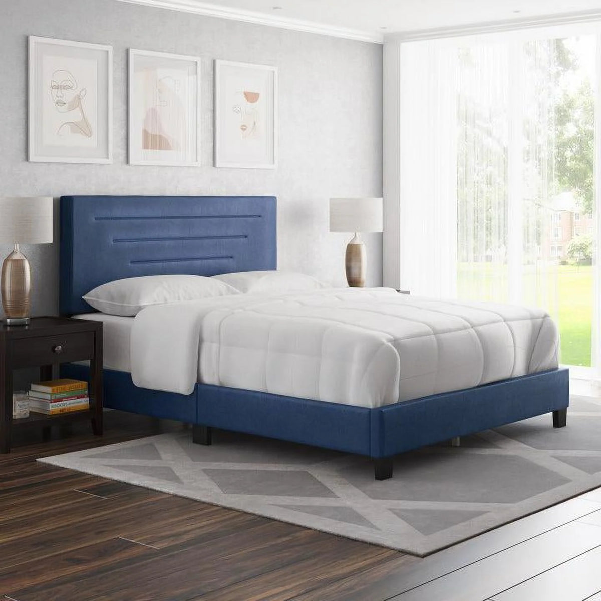 Faux Leather Upholstered Platform Bed G155164