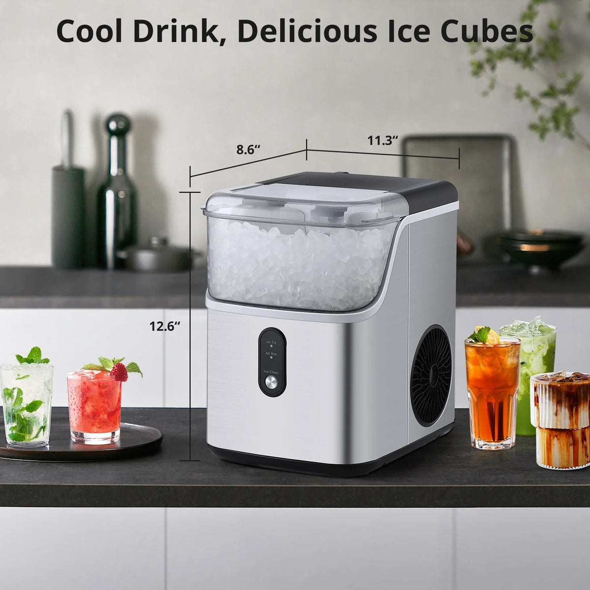 35Lbs/24H Chewable Nugget Ice Maker Countertop with Ice Scoop Y6340