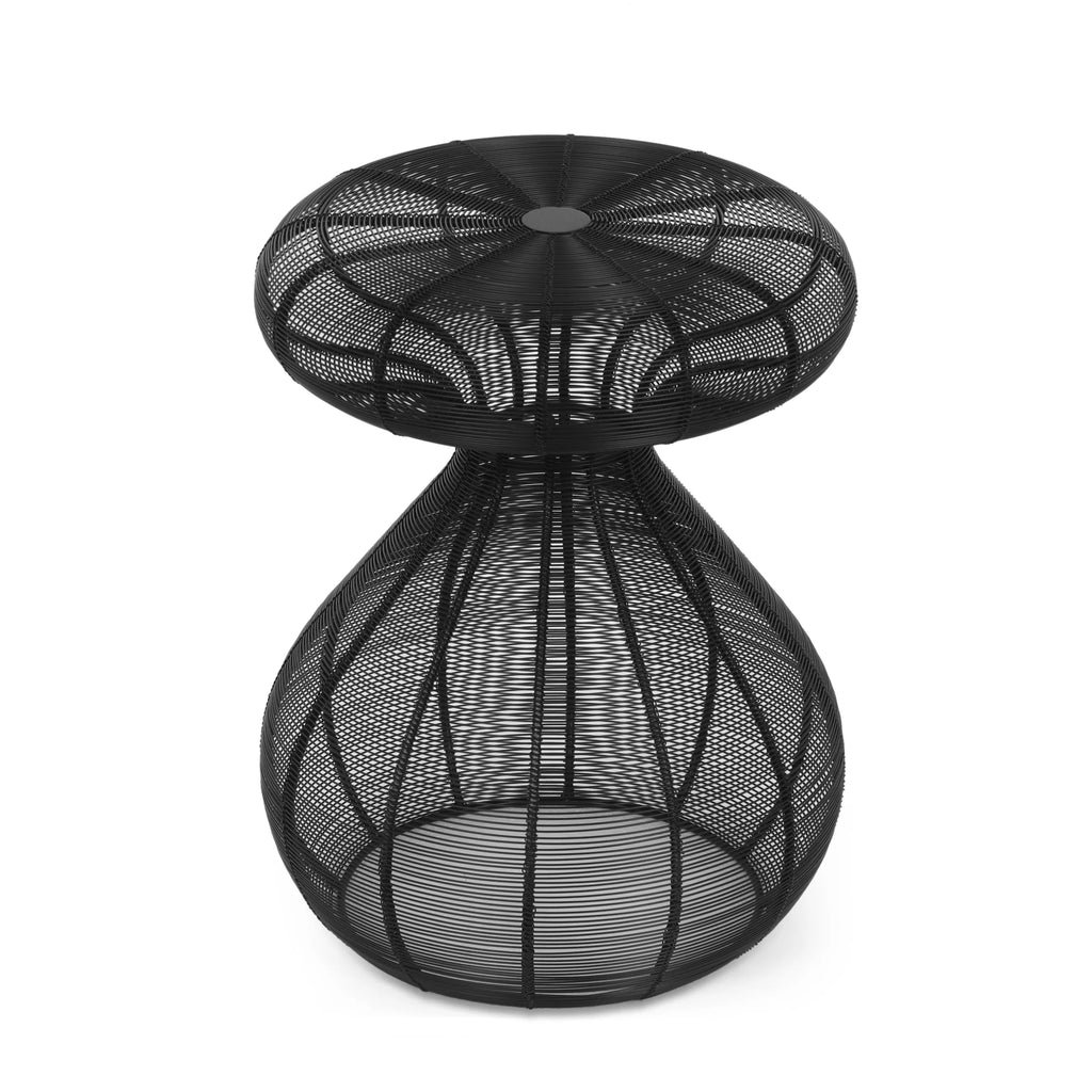 Black Round Aluminum Side Table D9020