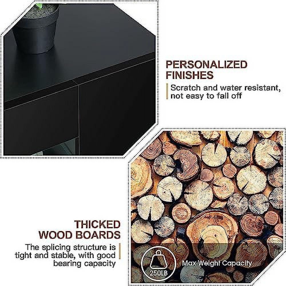 57 Inch LED TV Stand with Glass Shelves Z528301