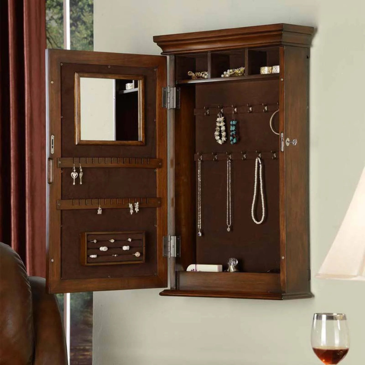 Wall Mounted Jewelry Armoire B809917
